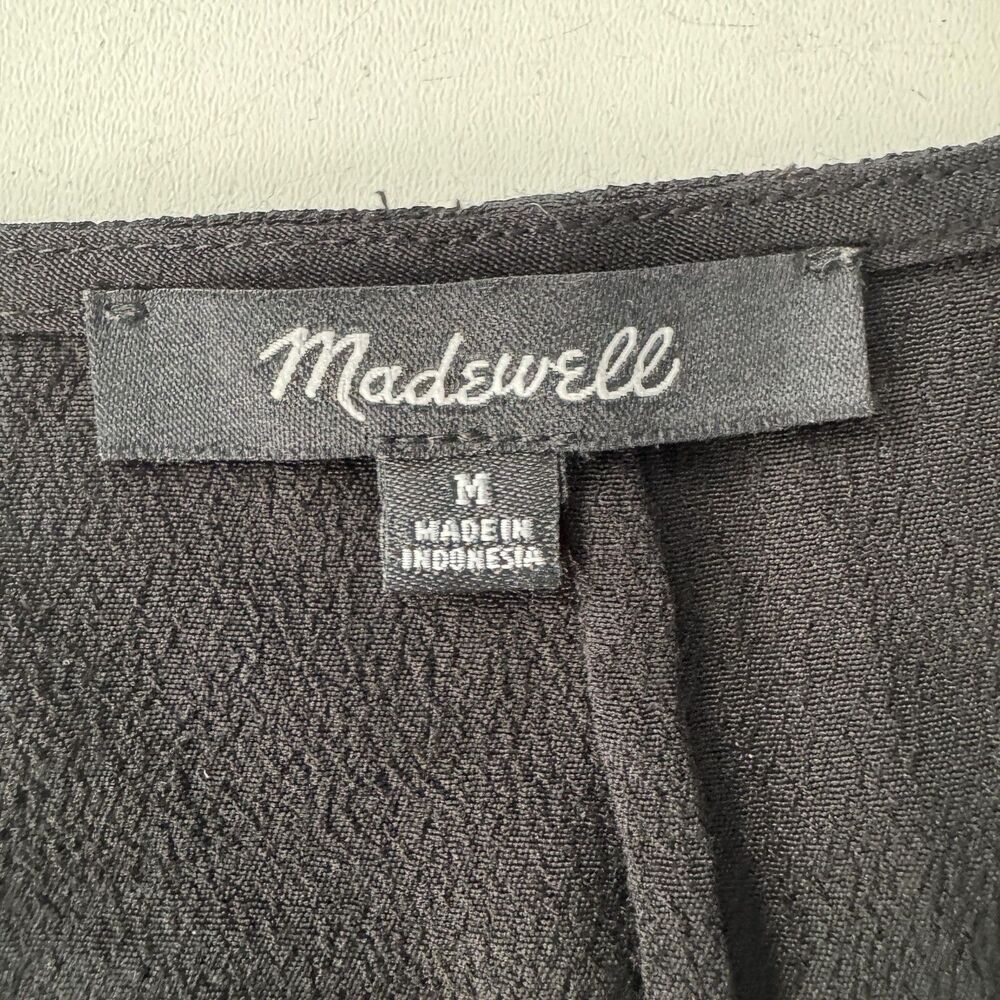 Madewell Dress Womens Medium Black V Neck Sleeveless Button Front Shift Dress - Picture 6 of 9
